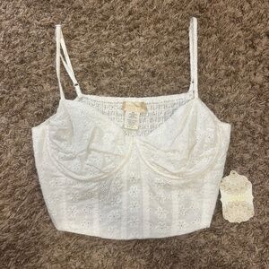 white floral corset top